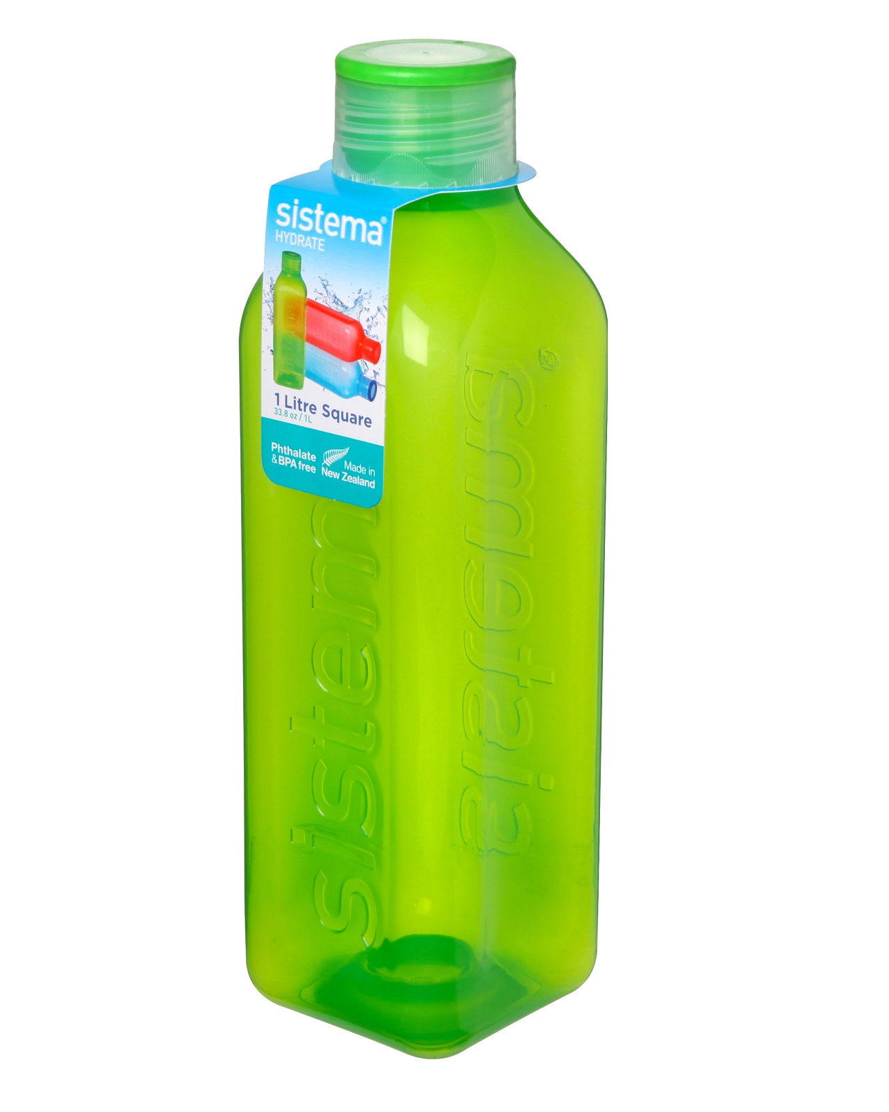 Пляшка для води Sistema, квадратна, 1 л, зелений (890-2 green) - фото 1