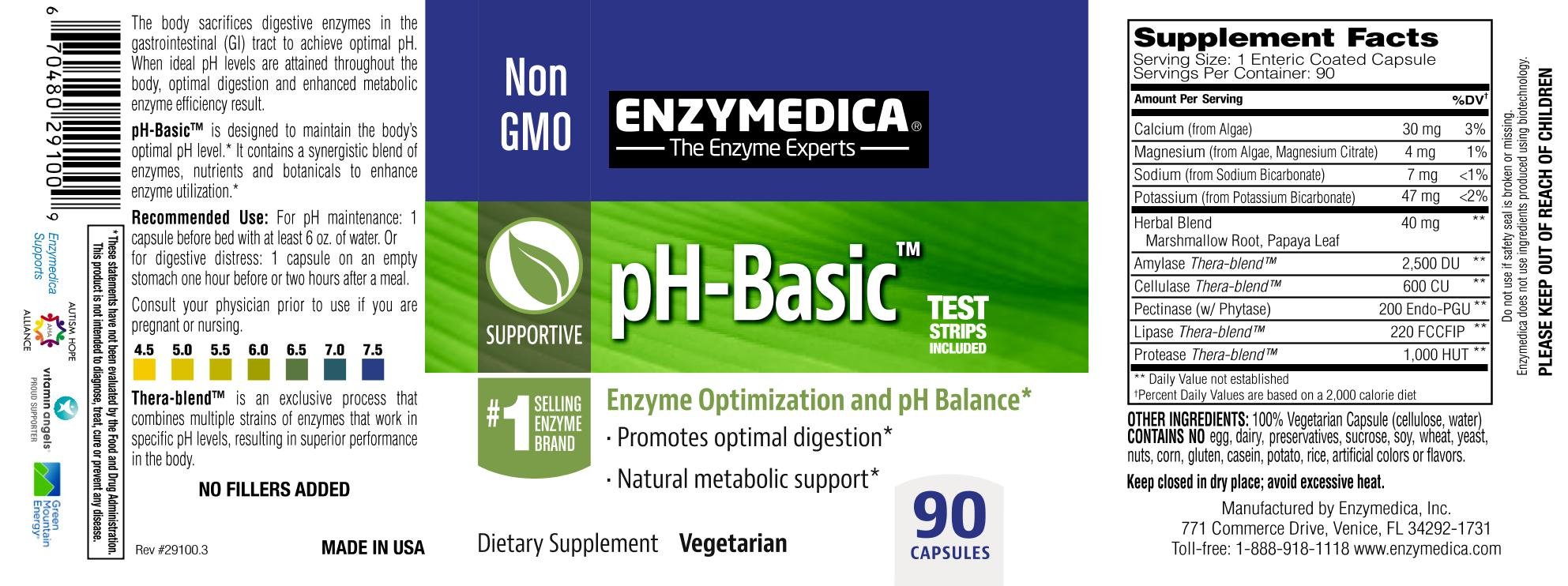 Ферменти для підтримки pH балансу Enzymedica pH-Basic 90 капсул - фото 2