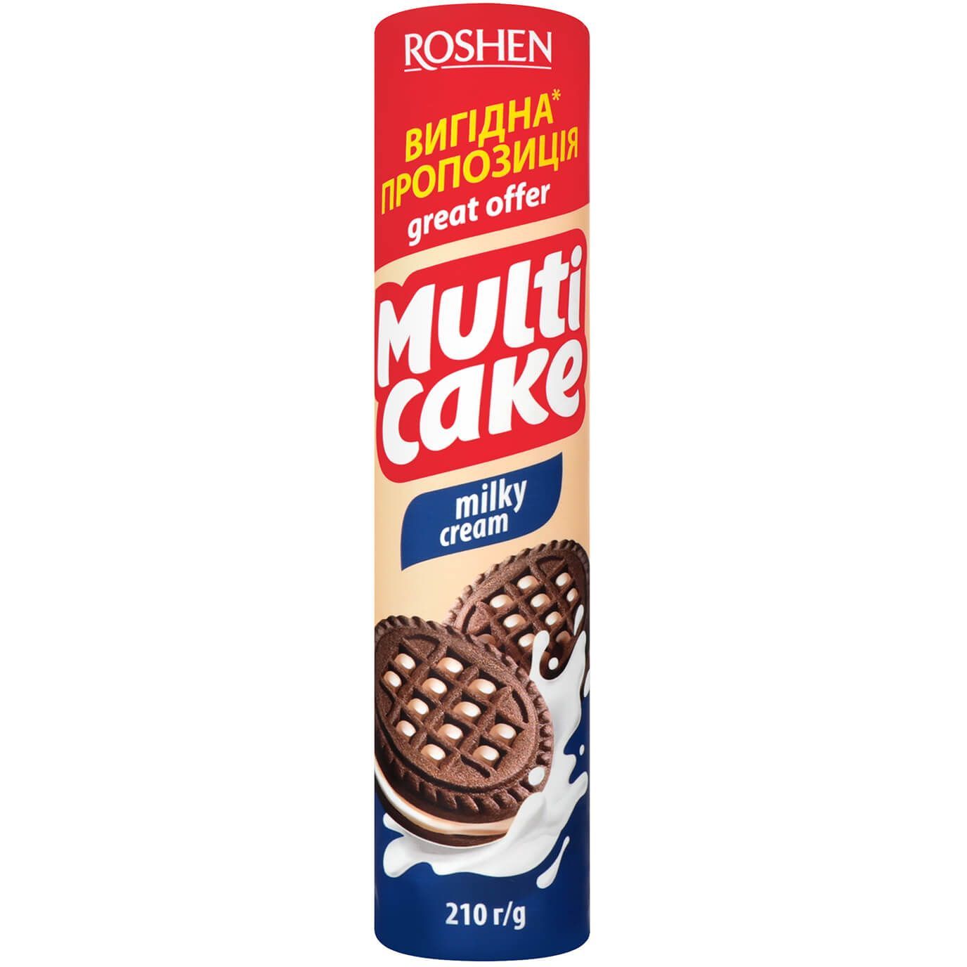 Печиво Roshen Multicake з молочно-кремовою начинкою 210 г (806917) - фото 1