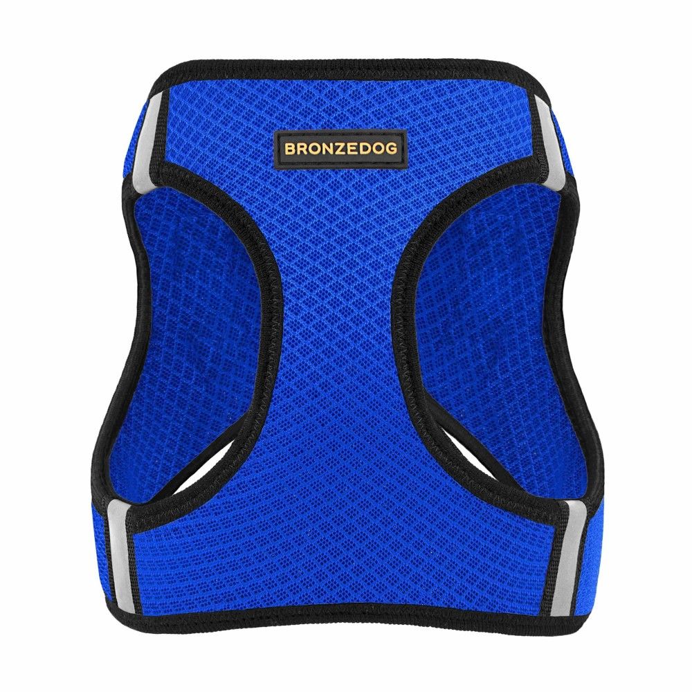 Шлейка для собак Bronzedog Mesh Vest, размер XS, 29х34 см, синяя - фото 2