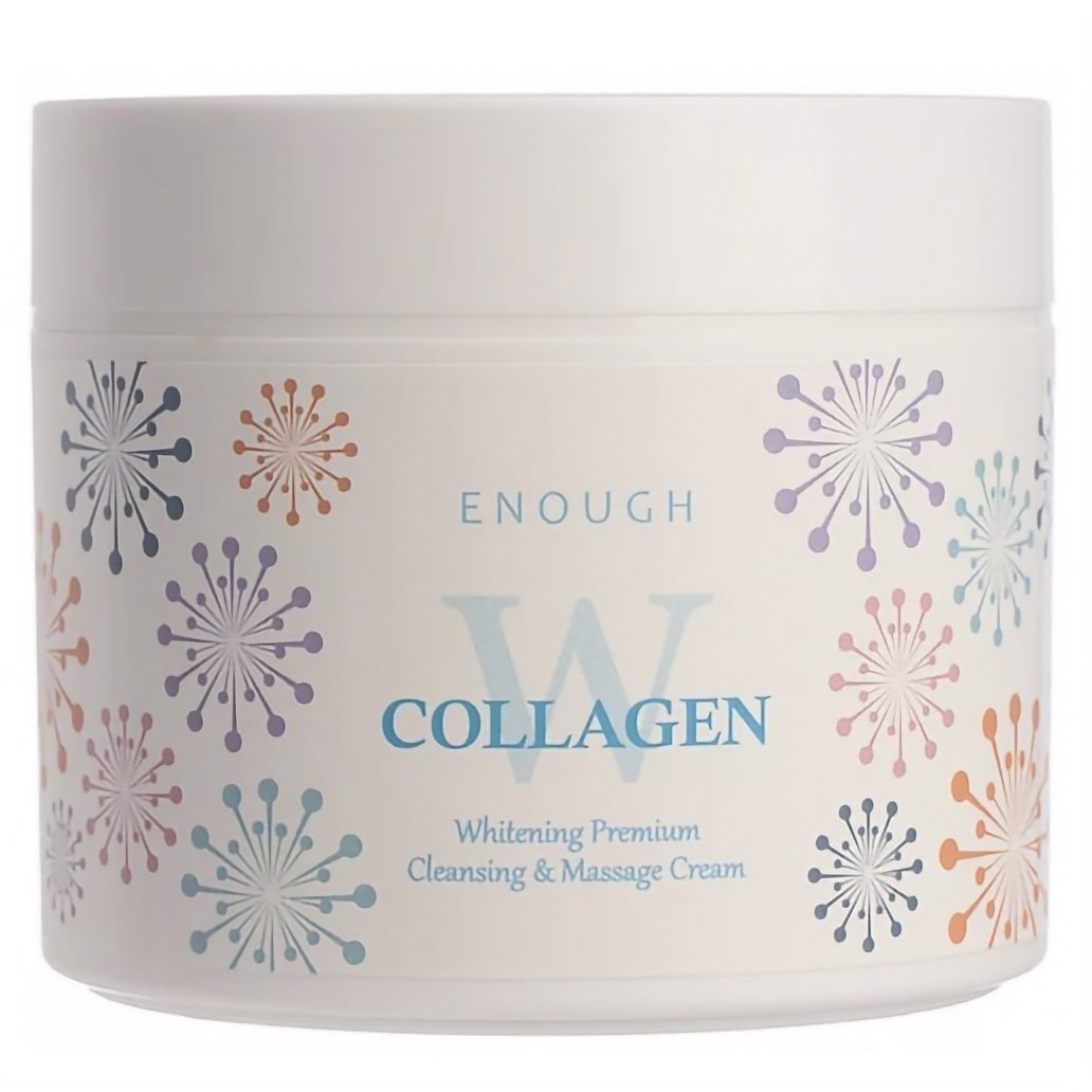 Очищаючий масажний крем для обличчя Enough W Collagen whitening premium Cleansing & Massage Cream Освітлення, 300 мл - фото 1