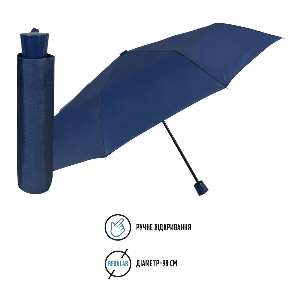 Зонтик Perletti Ombrelli складной механический темно-синий (96005-02) - фото 2