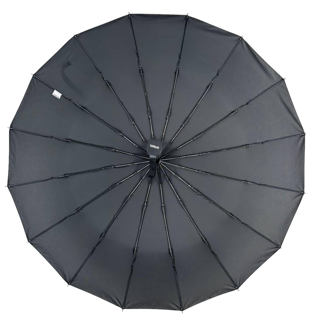 Мужской складной зонтик полный автомат Toprain 102 см черный - фото 4