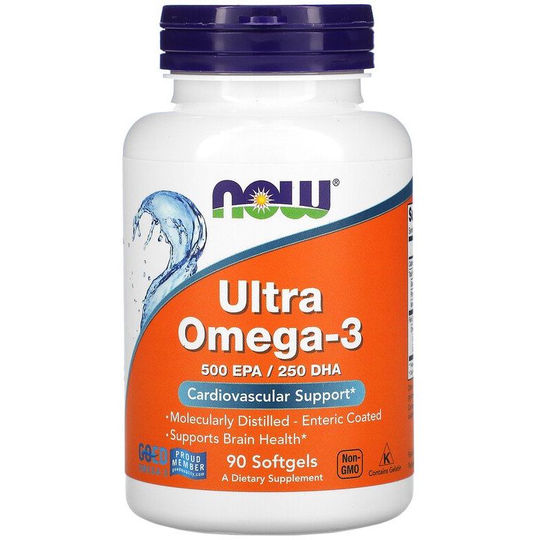 Супер Омега-3 Now Ultra Omega-3 Fish Oil Cardiovascular Support 90 капсул - фото 1