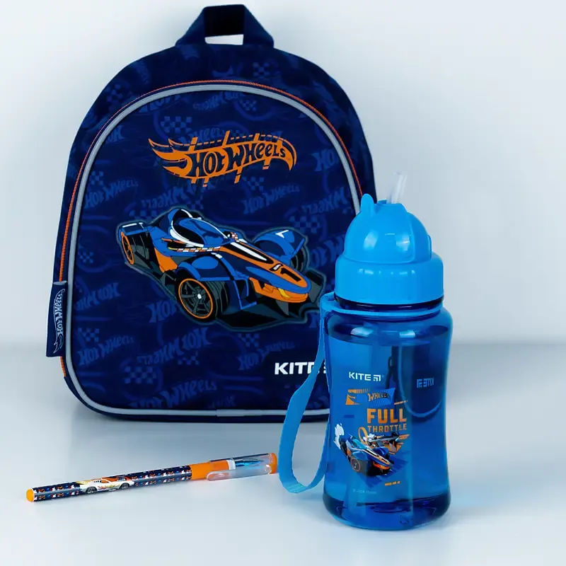 Бутылочка для воды Kite Hot Wheels HW24-399, 350 мл синяя (HW24-399) - фото 3