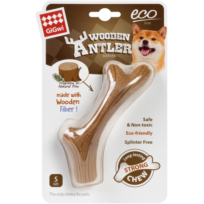 Игрушка для собак GiGwi Wooden Antler, рог, S, 14х2 см (2340) - фото 1