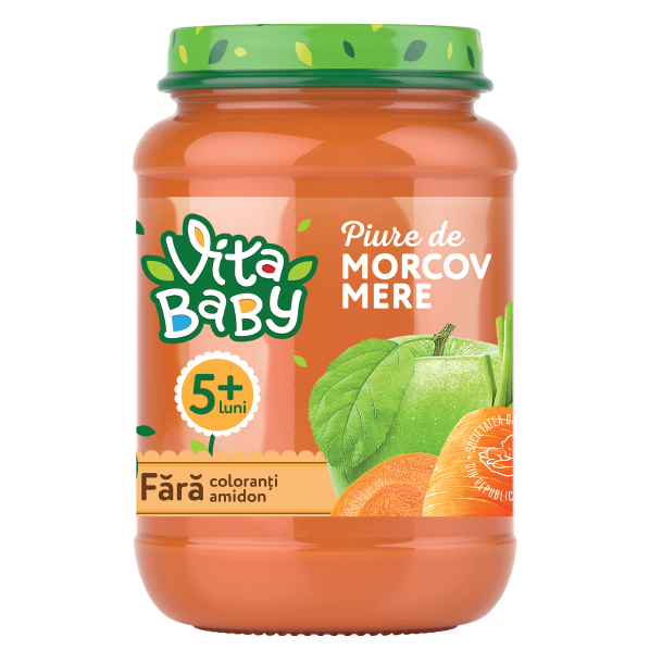 Пюре Vita Baby з моркви та яблук, без цукру, 180 г - фото 1