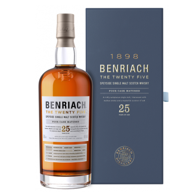 Виски BenRiach Single Malt Scotch Whisky 25 yo, в подарочной упаковке, 46%, 0,7 л - фото 1