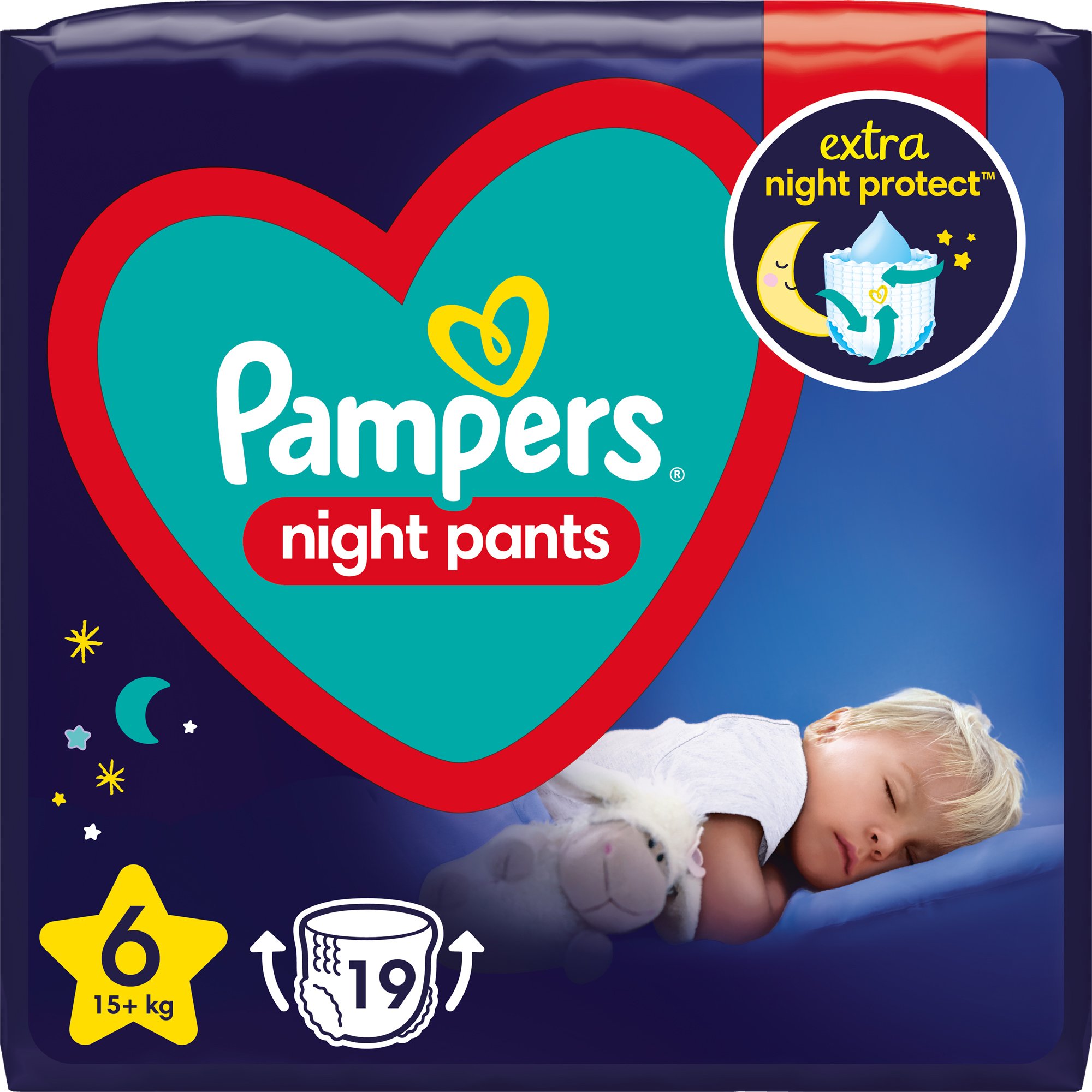 Підгузки-трусики нічні Pampers Night Pants 6 (15+ кг), 19 шт. - фото 1