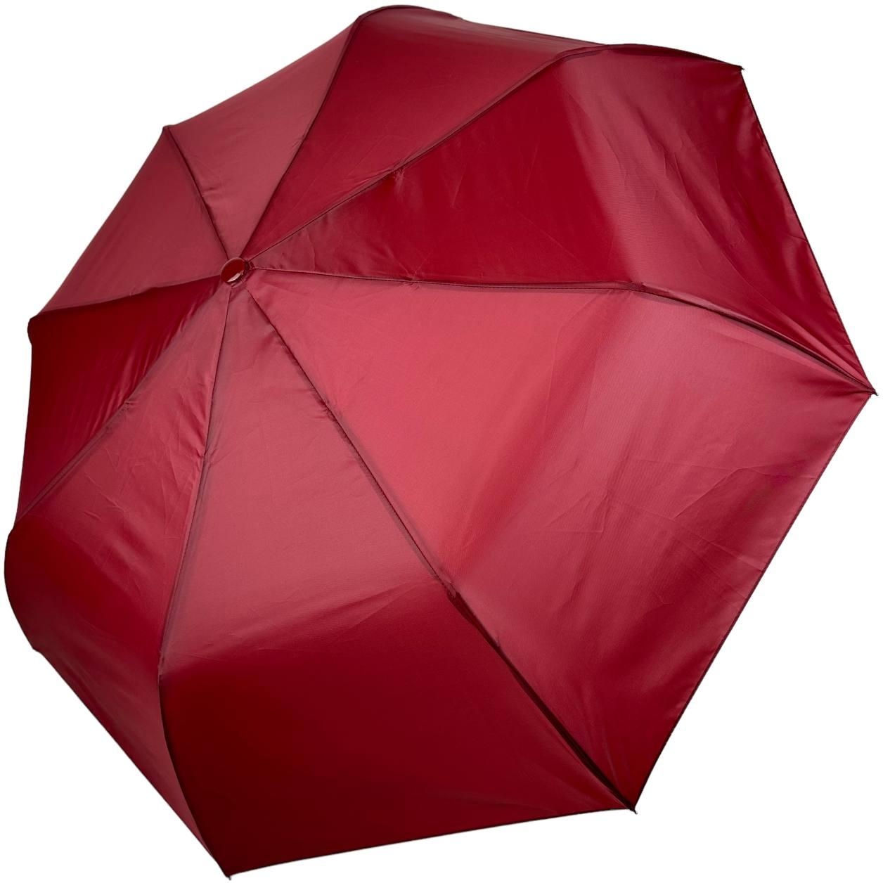 Женский складной зонтик полуавтомат Toprain 98 см бордовый - фото 1