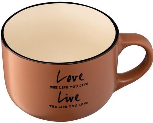Чашка Ardesto Way of life, 550 мл, коричневый (AR3478BR) - фото 2