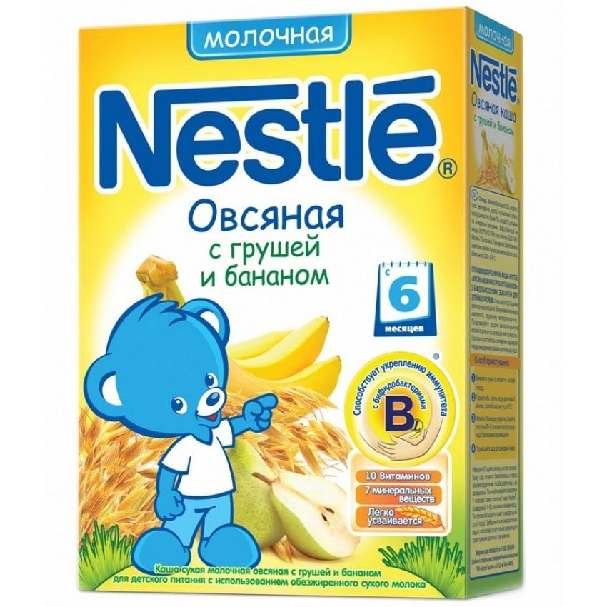 Молочна каша Nestle Вівсяна з грушею і бананом 250 г - фото 1