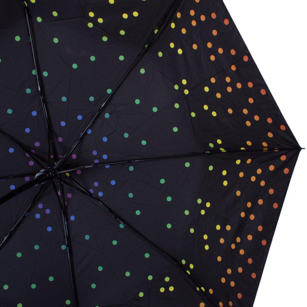 Женский складной зонтик полуавтомат Happy Rain 95 см черный - фото 3