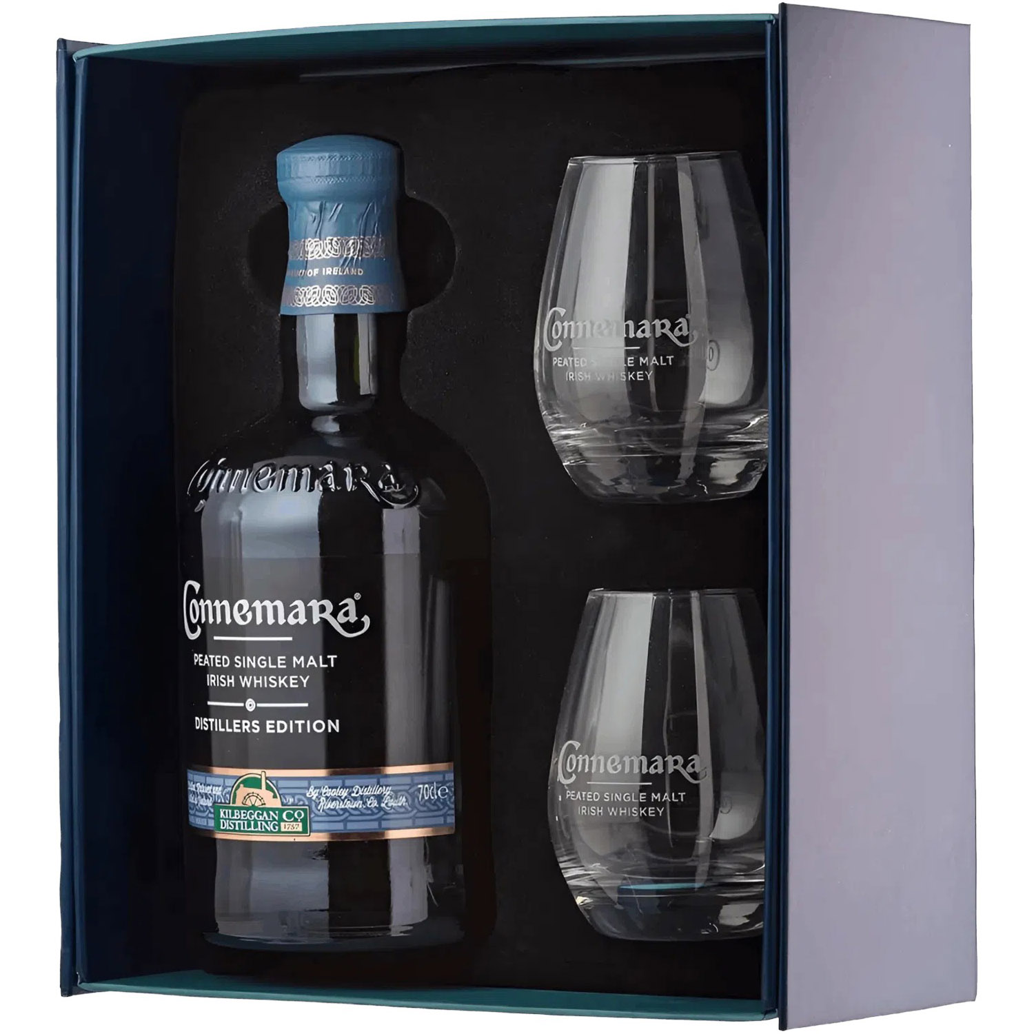 Виски Connemara Distillers Edition Peated Single Malt Irish Whiskey 43% 0.7 л + 2 стакана - фото 1