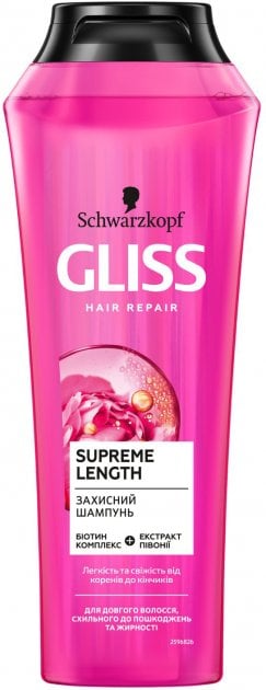 Захисний шампунь Gliss Supreme Length, для довгого волосся схильного до пошкоджень та жирності, 250 мл - фото 1