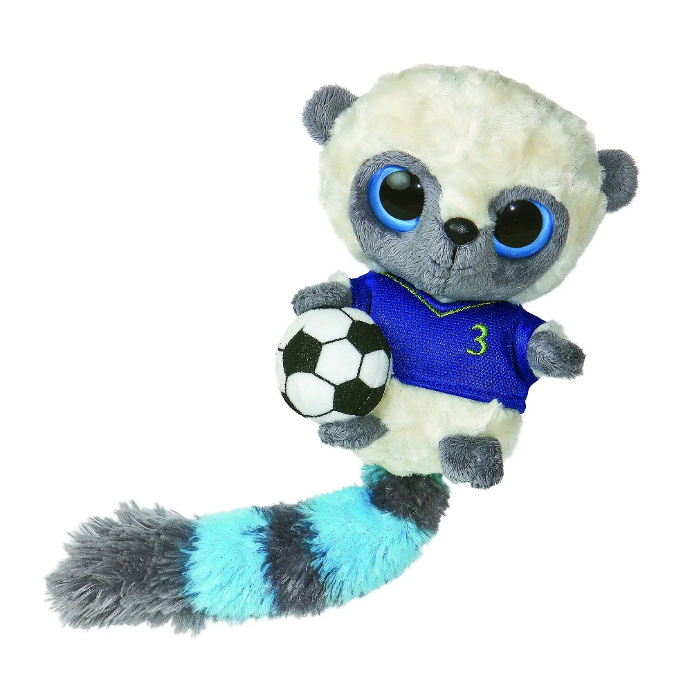 М'яка іграшка Aurora Yoo Нoo, лемур, футболіст, футболка синя, 12 см (91303J) - фото 1