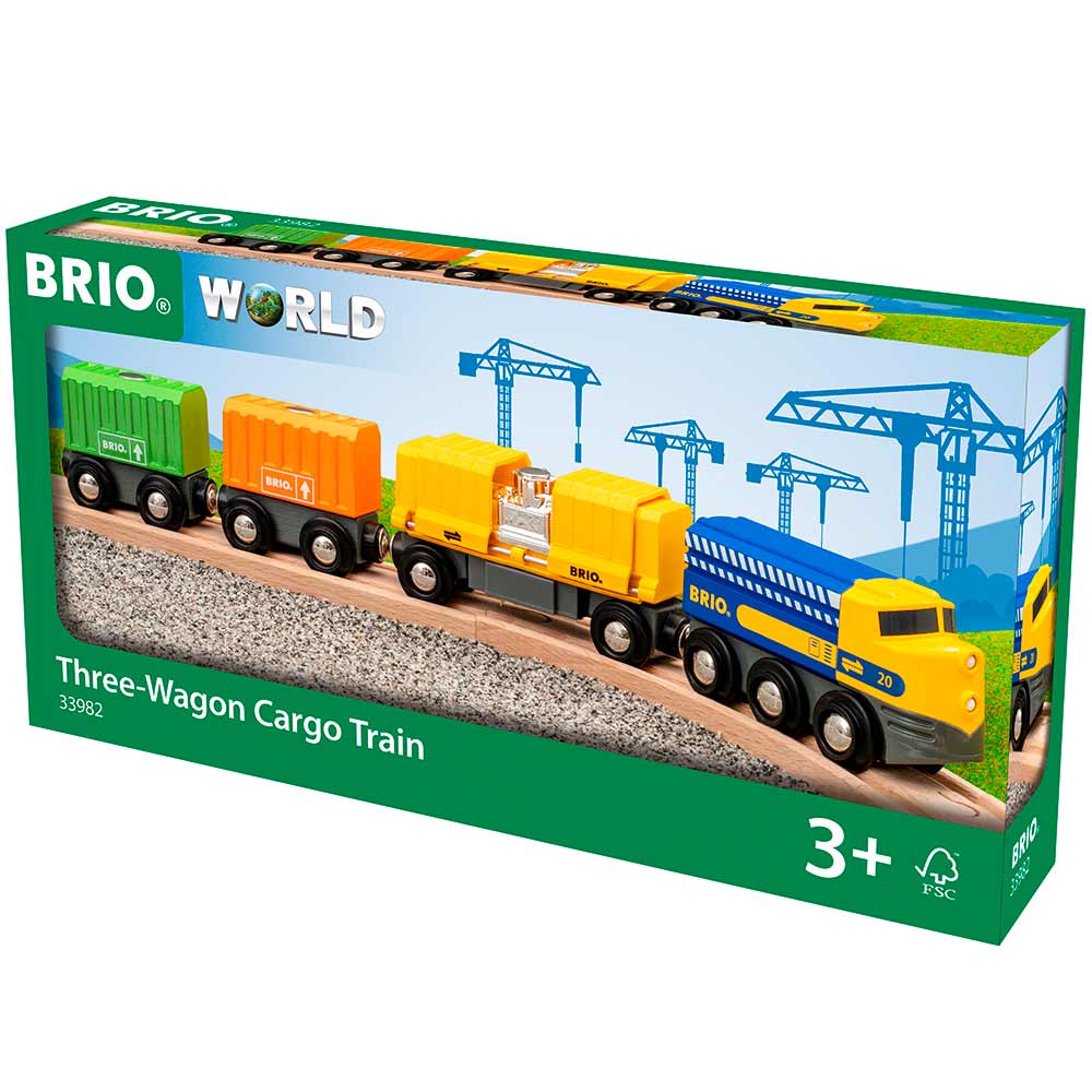Вантажний поїзд Brio із трьома вагонами (33982) - фото 1