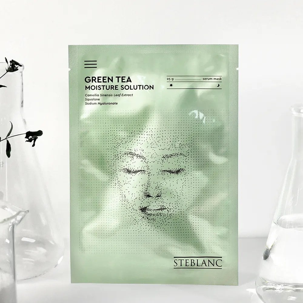 Тканинна маска-сироватка для обличчя Steblanc Green Tea Moisture Solution Зволожуюча з екстрактом зеленого чаю, 25 г - фото 2