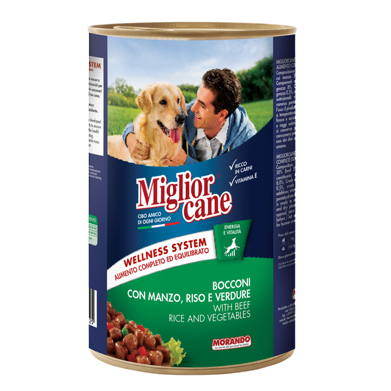 Photos - Dog Food Morando Вологий корм для собак Migliorcane, яловичина з рисом та овочами, шматочка 