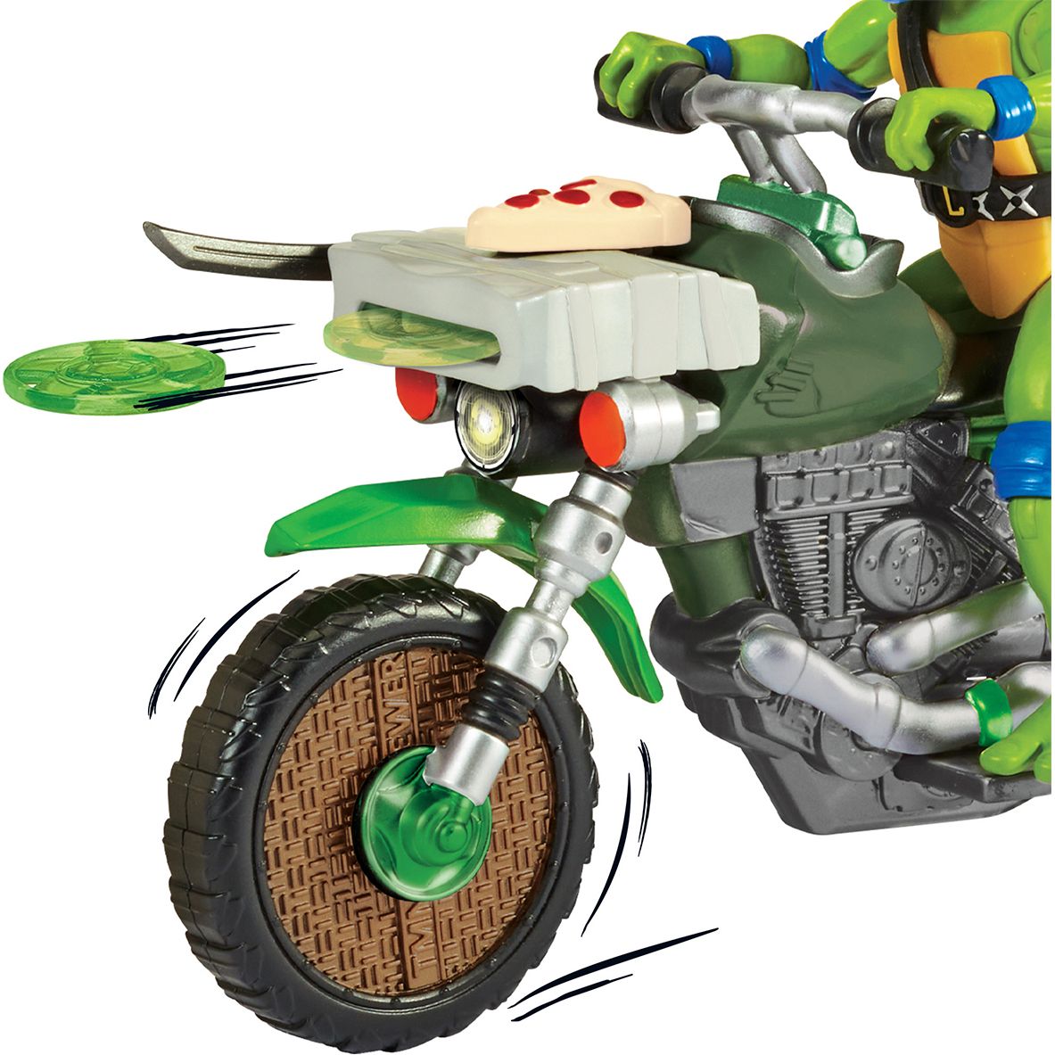 Боевой транспорт TMNT Черепашки-ниндзя Movie III Леонардо на мотоцикле (83431) - фото 5