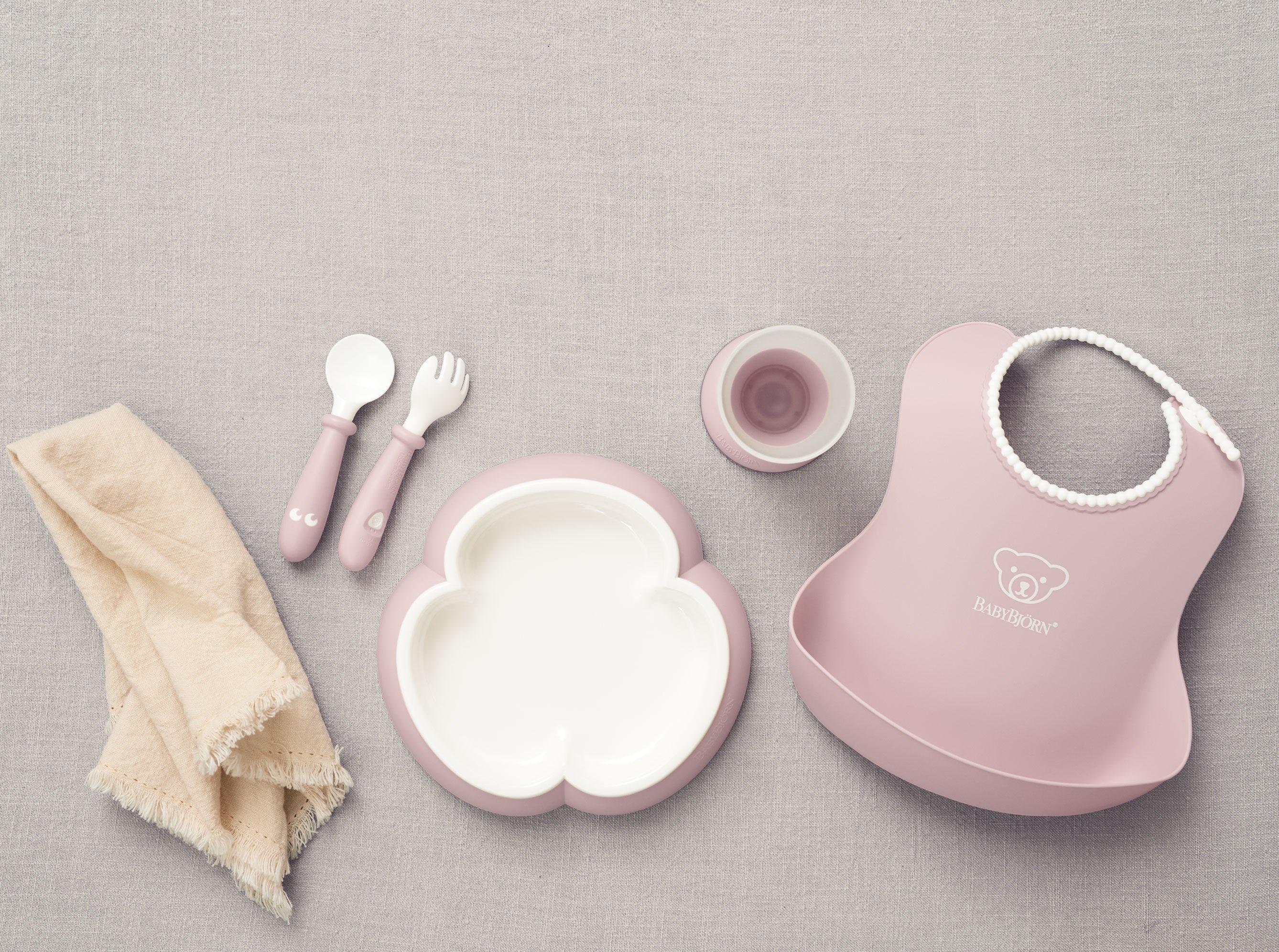 Набор для кормления BabyBjörn Baby Dinner Set Powder Pink , 5 приборов, розовый (070064) - фото 3