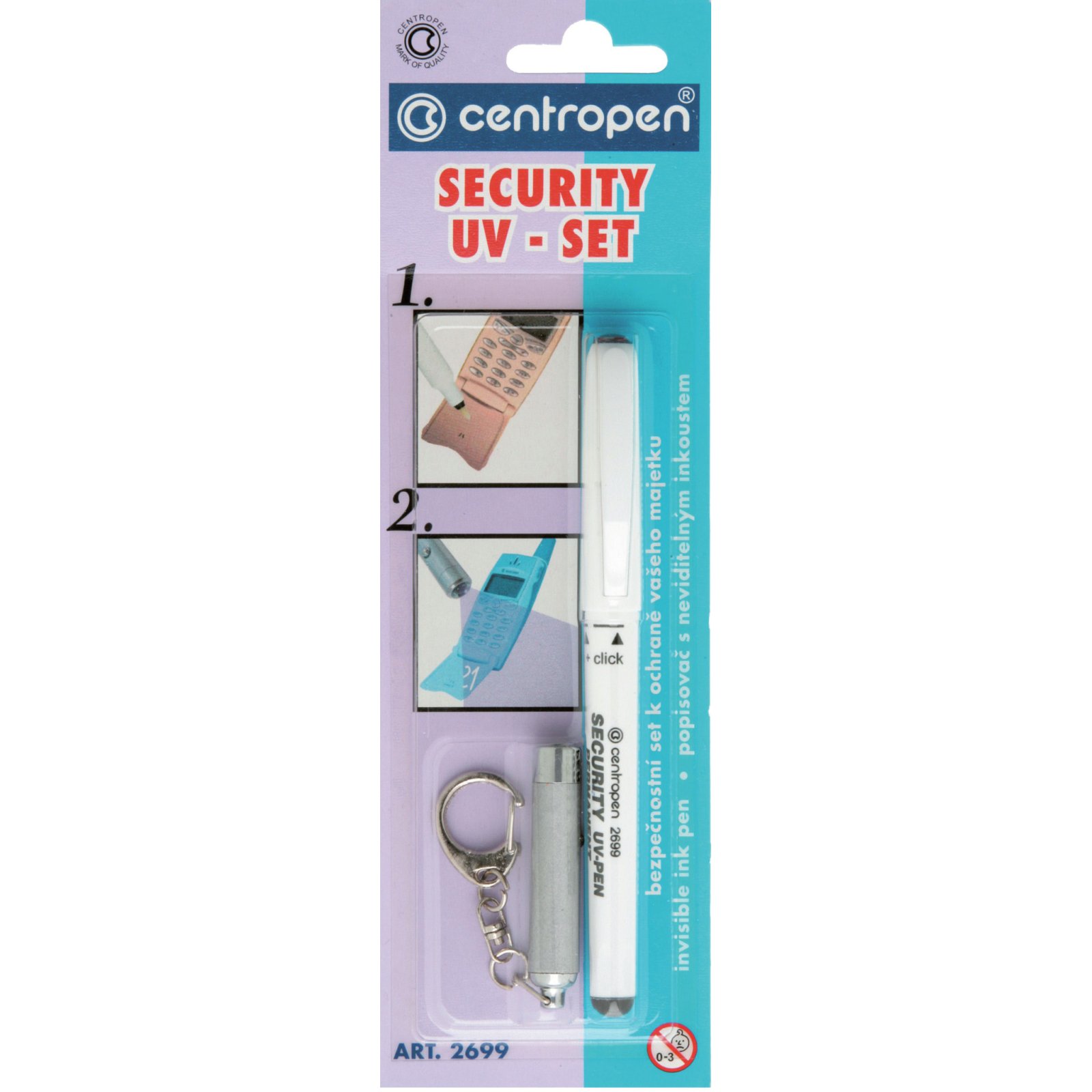 Маркер перманентный Centropen Security UV-Pen для скрытой маркировки с фонариком 0.6-1 мм (2699/1/BL) - фото 2