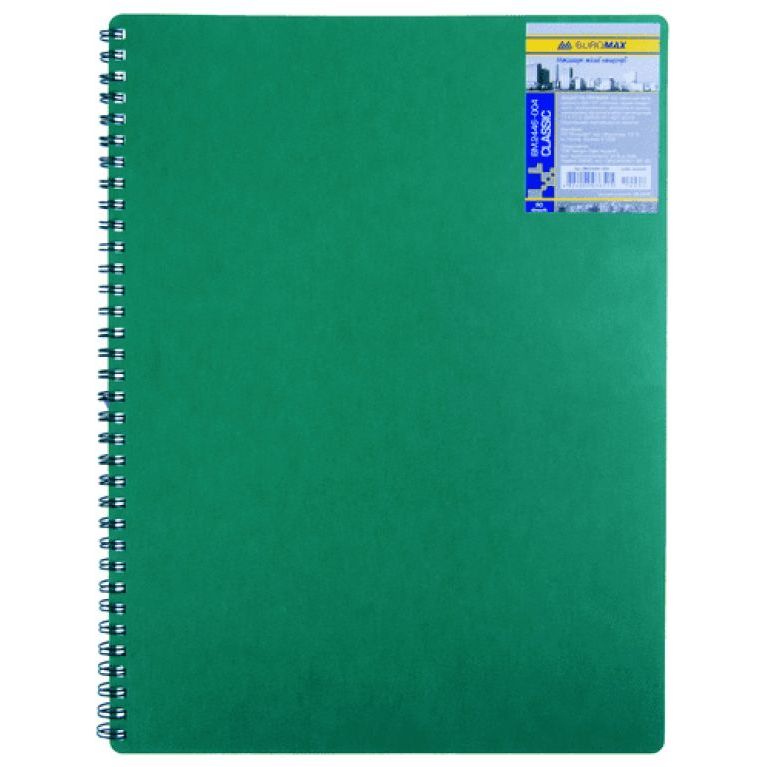 Зошит Buromax Classic на пружині А4, 80 аркушів зелений (BM.2446-004) - фото 1