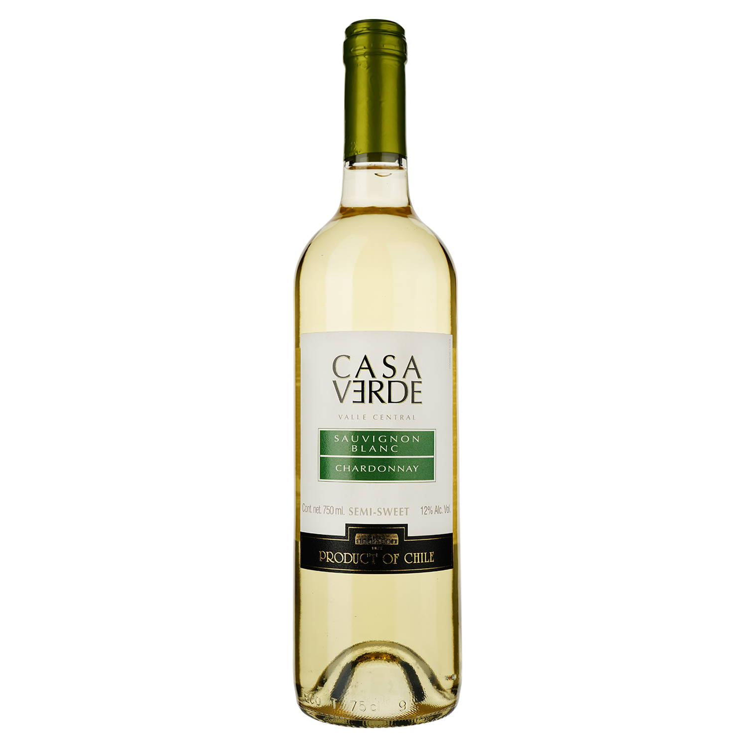 Вино Casa Verde Sauvignon Blanc Chardonnay, біле, сухе, 12%, 0,75 л (478739) - фото 1