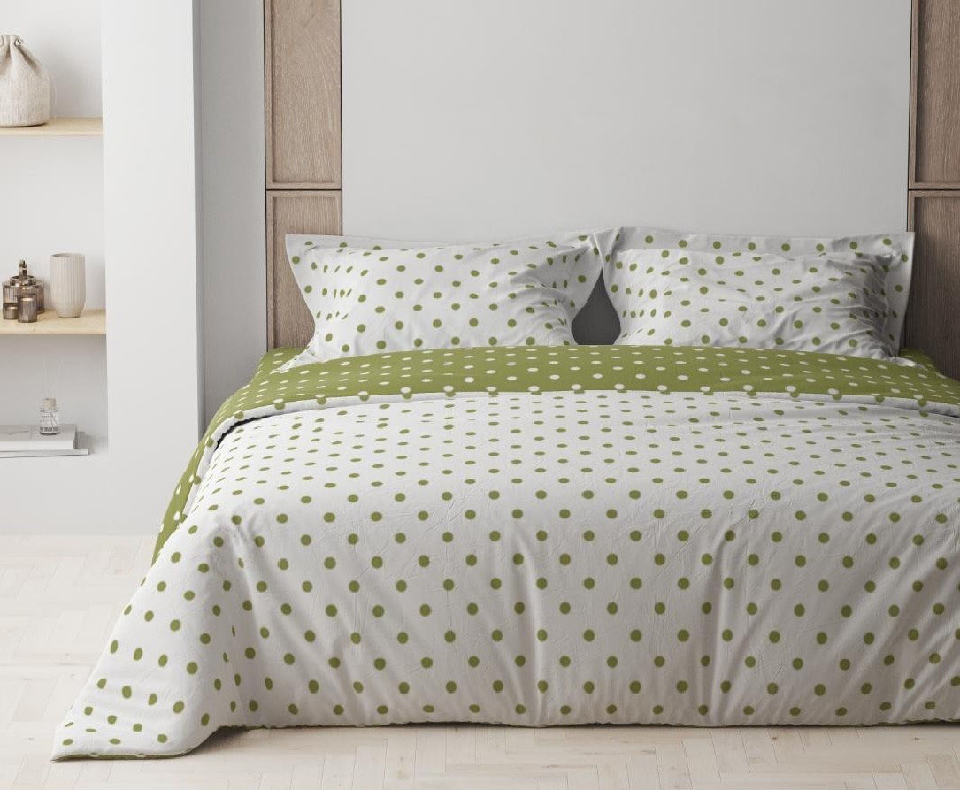 Комплект постільної білизни ТЕП Happy Sleep Olive Dots сімейний оливковий з білим (2-03797_25065) - фото 1