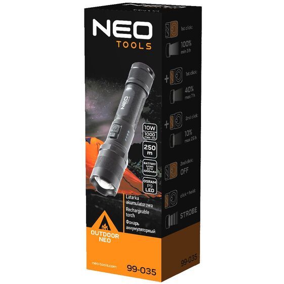 Ліхтар ручний акумуляторний Neo Tools (99-035) - фото 3