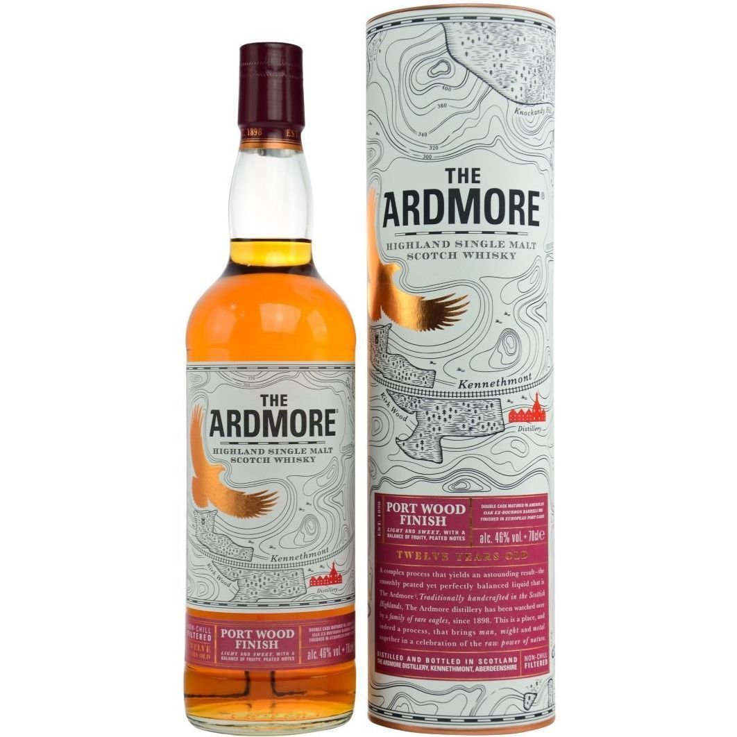 Виски Ardmore 12 yo Single Malt Scotch Whisky 46% 0.7 л в тубусе - фото 1