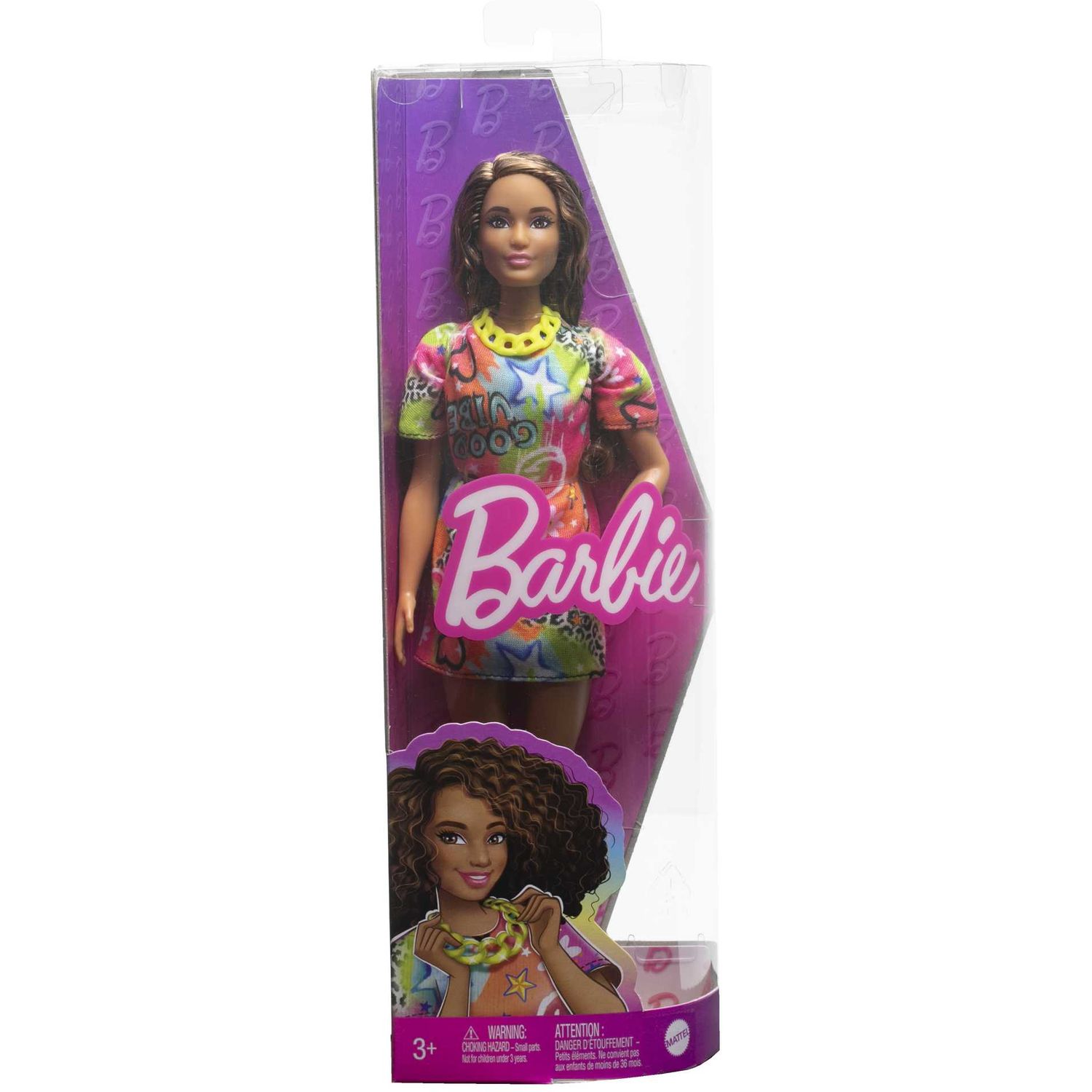 Лялька Barbie Модниця в яскравій сукні-футболці, 30 см (HPF77) - фото 6