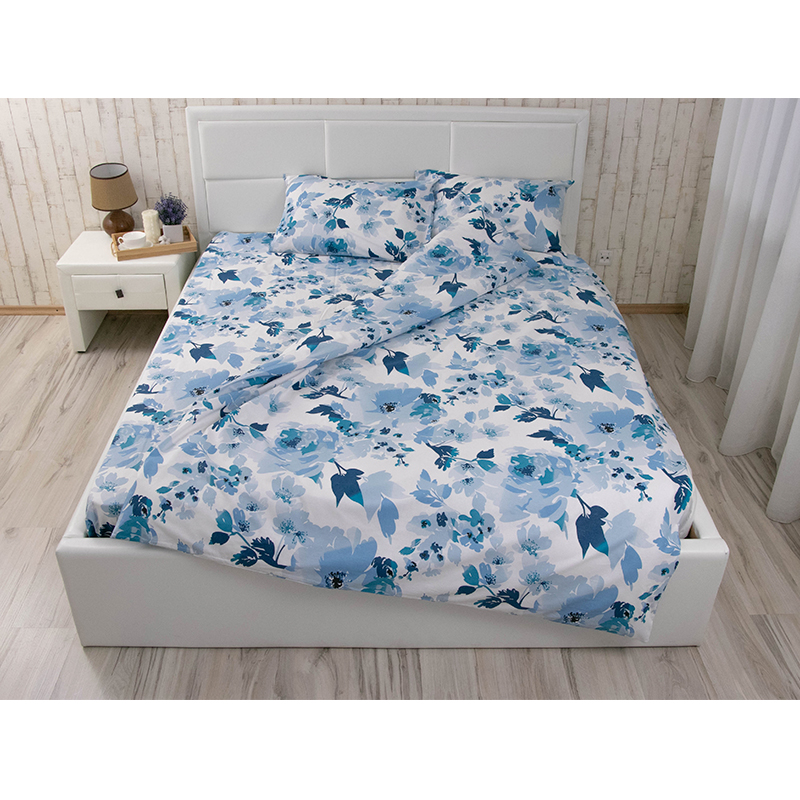 Комплект постельного белья Руно Blue Flowers бязь набивная полуторный голубой (1.114_BlueFlowers) - фото 2