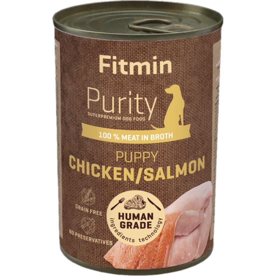 Вологий корм для цуценят Fitmin Purity Puppy Chicken/Salmon 400 г - фото 1