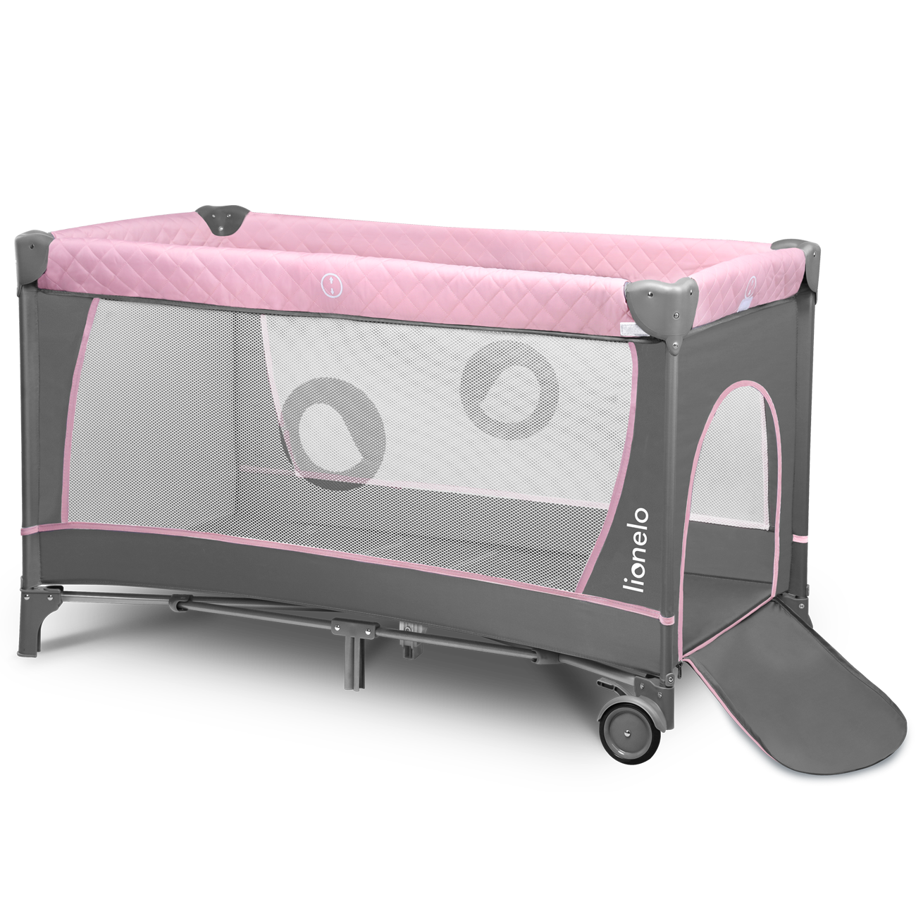 Манеж-кроватка Lionelo Flower, розовый с серым (LO.FL01) - фото 6