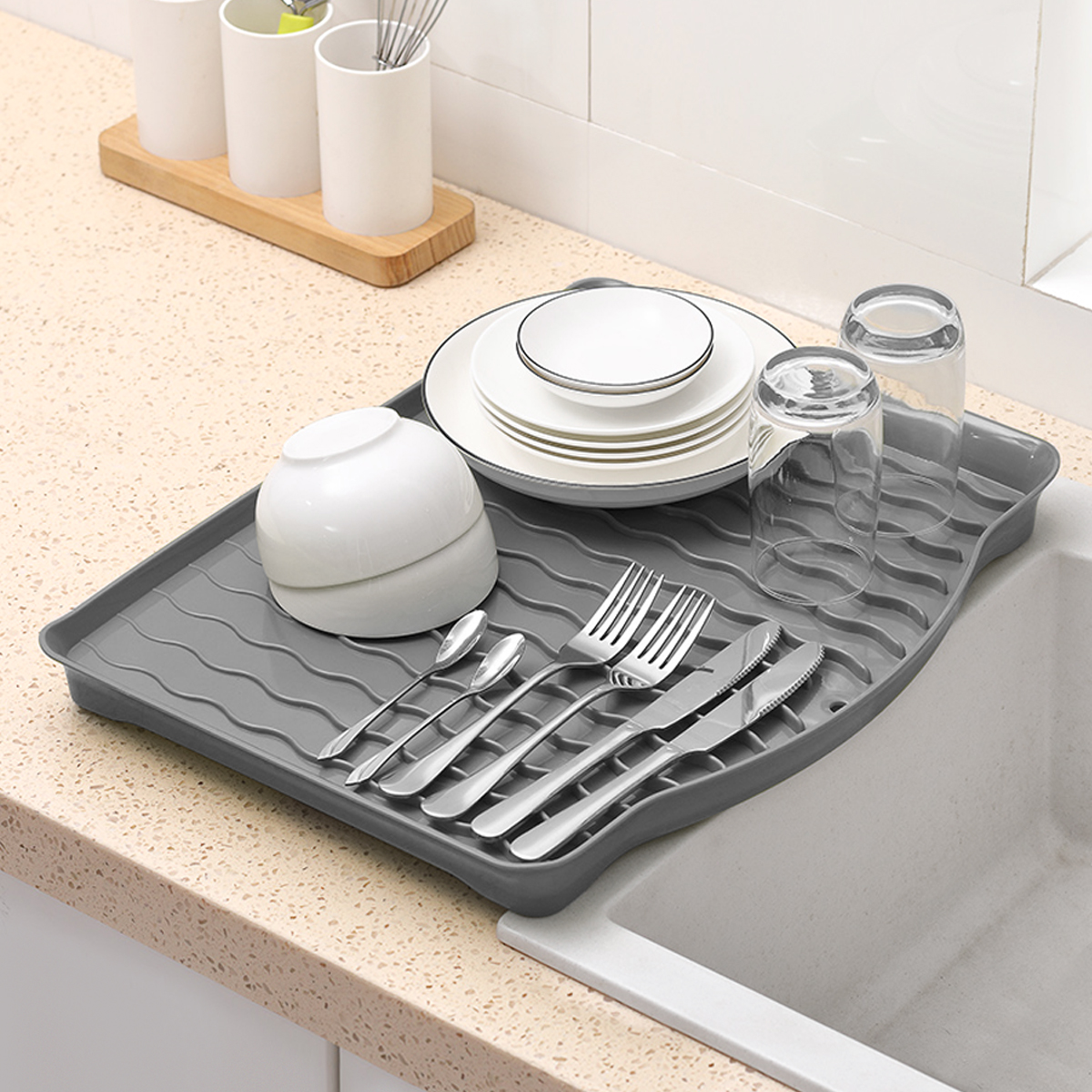 Сушилка для посуды МВМ My Home, серый (DR-01 GRAY) - фото 4