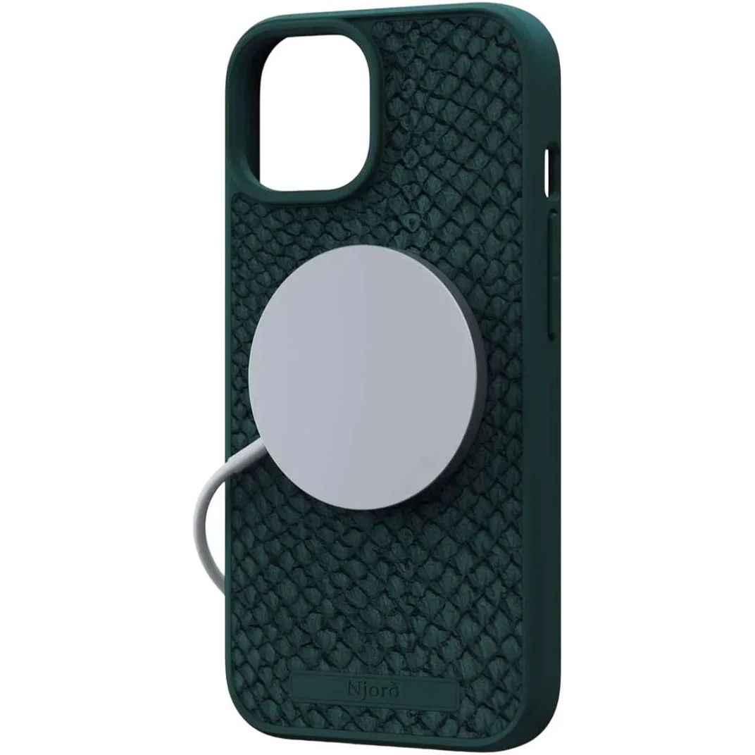 Чехол-накладка Njord Salmon Leather MagSafe Case Green для iPhone 15 - фото 3