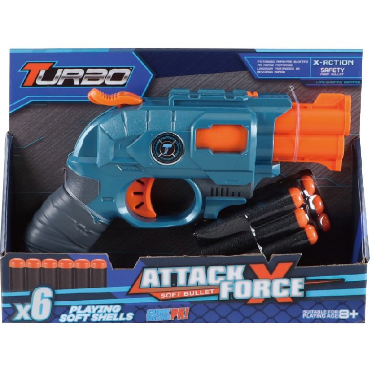 Іграшковий пістолет Turbo Attack Force з подвійним дулом та м'якими набоями 6 шт. (ВТ326) - фото 2
