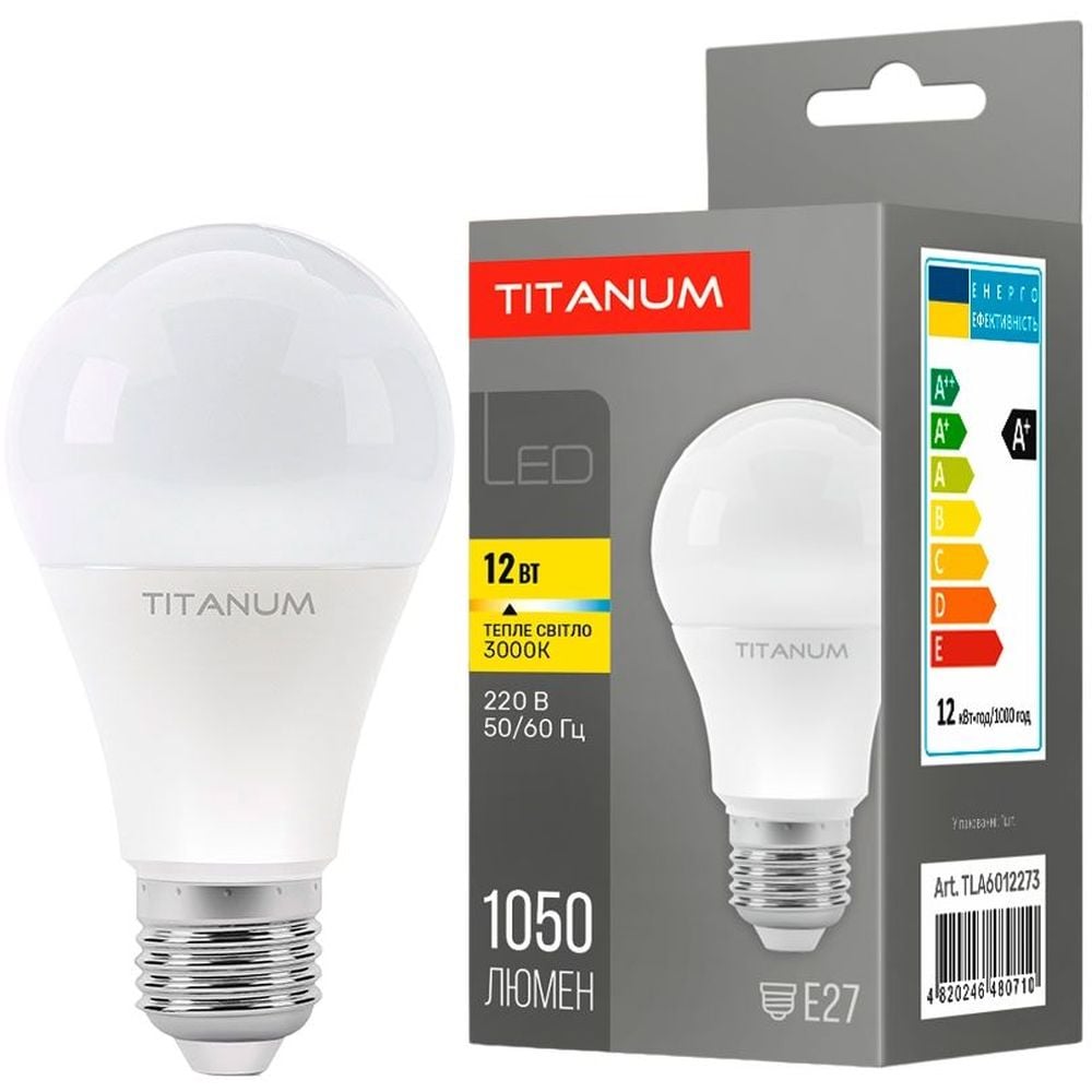 LED лампа Titanum A60 12W E27 3000K (TLA6012273) - фото 1