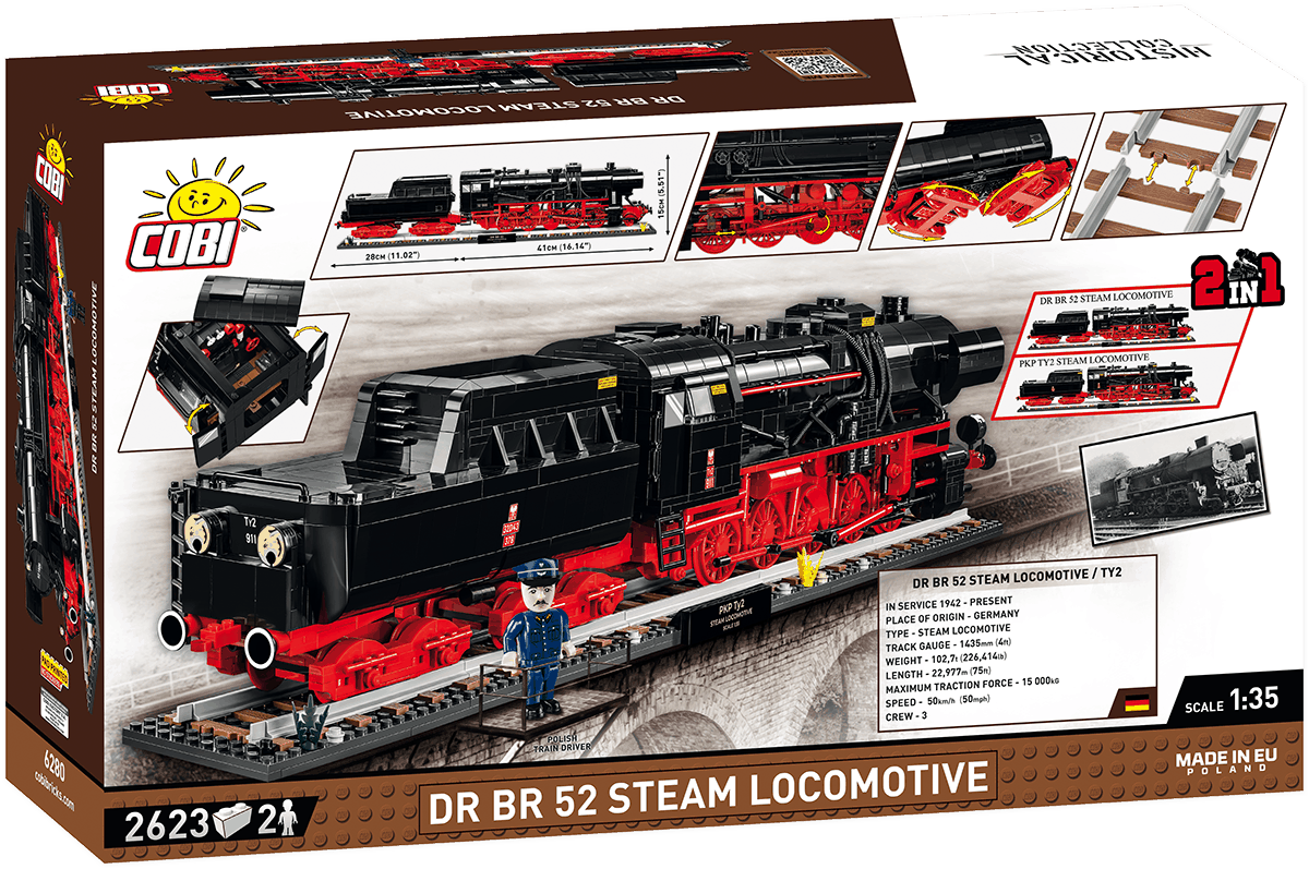 Конструктор Cobi Локомотив DR BR Class 52 Ексклюзивний набір масштаб 1:35, 2623 деталей (COBI-6280) - фото 2