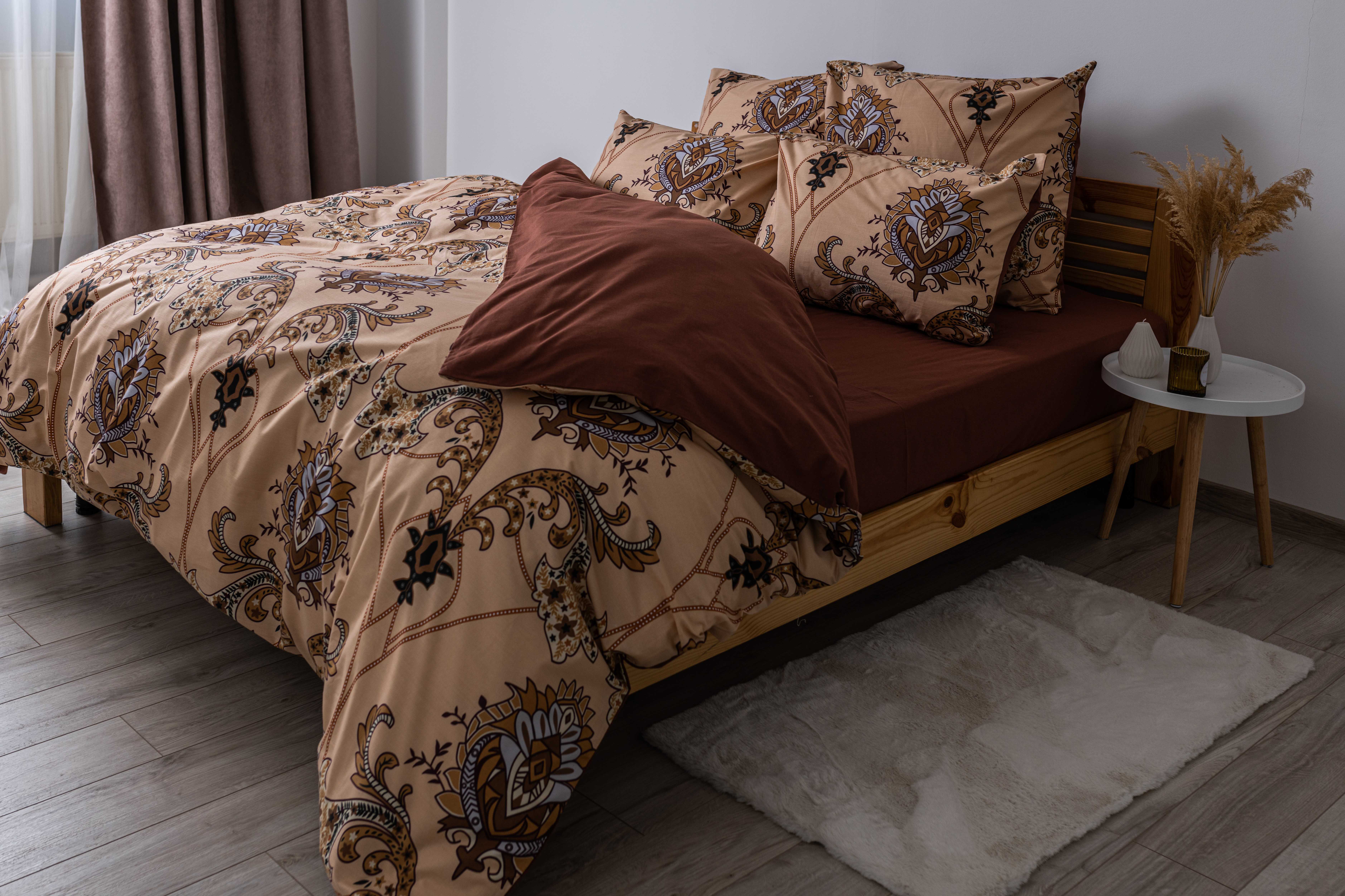 Комплект постельного белья ТЕП Soft dreams Chocolate Fusion двуспальный бежевый с коричневым (2-03858_26003) - фото 2