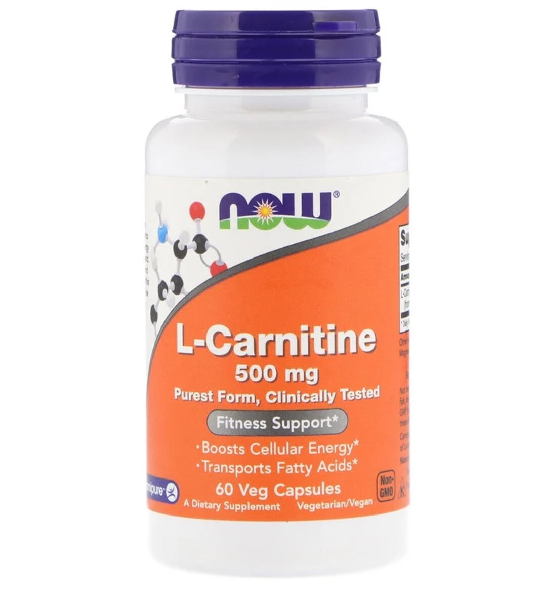 L-Карнитин Now Foods L-Carnitine 500 мг 60 вегетарианских капсул - фото 1