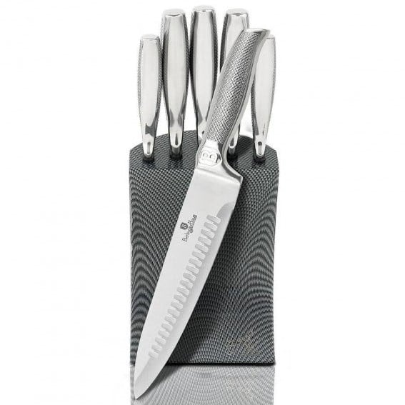 Набор ножей Berlinger Haus с подставкой Kikoza Collection, 6 предметов, серебристый (BH 2173) - фото 2