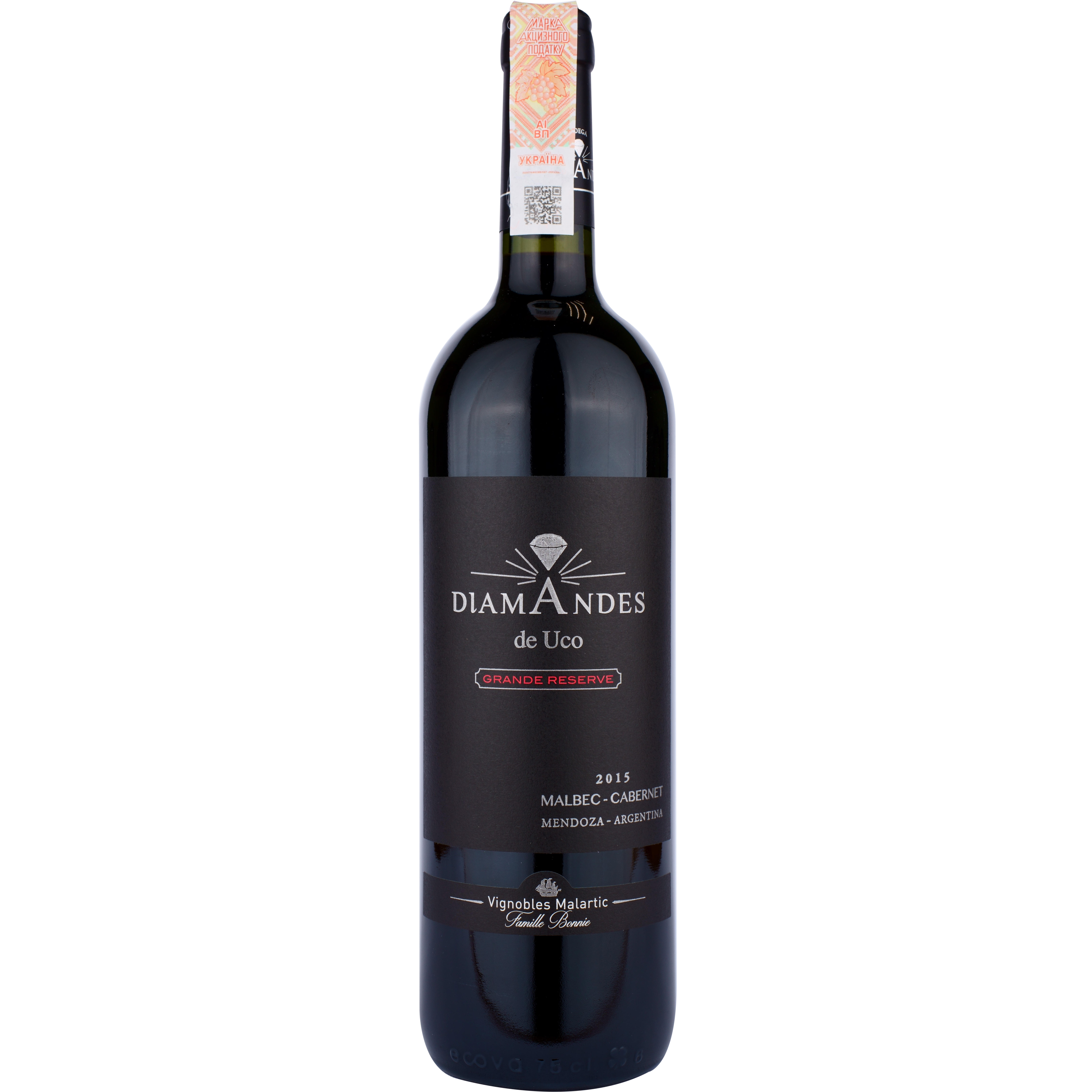 Вино DiamAndes 'Diamandes de Uco' Gran Reserva Malbec-Cabernet, красное, сухое, 0,75 л - фото 1