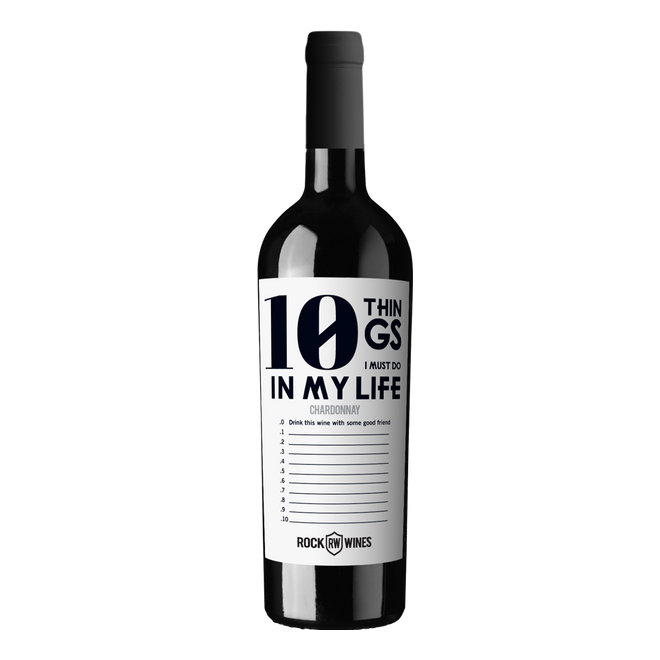 Вино Rock Wines 10 Things I Must Do In My Life IGT Chardonnay, белое, сухое, 0,75 л - фото 1