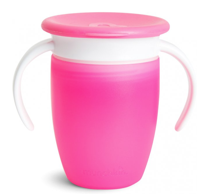 Чашка-непроливайка Munchkin Miracle 360 с ручками и крышкой, 207 мл, розовый (051855) - фото 2