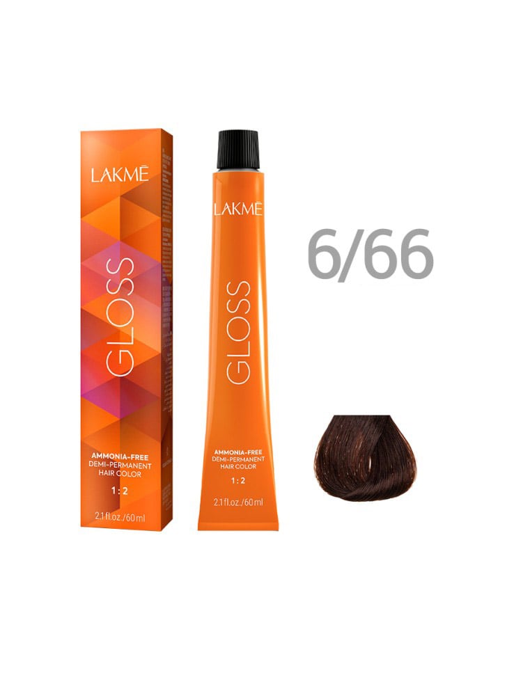 Безаміачна крем-фарба для тонування волосся Lakme Gloss 6/66 темно-коричневий 60 мл - фото 2