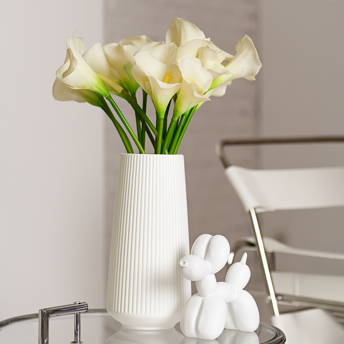 Ваза декоративная МВМ My Home, 30 см, белая (DH-FLOWERS-03 WHITE) - фото 10