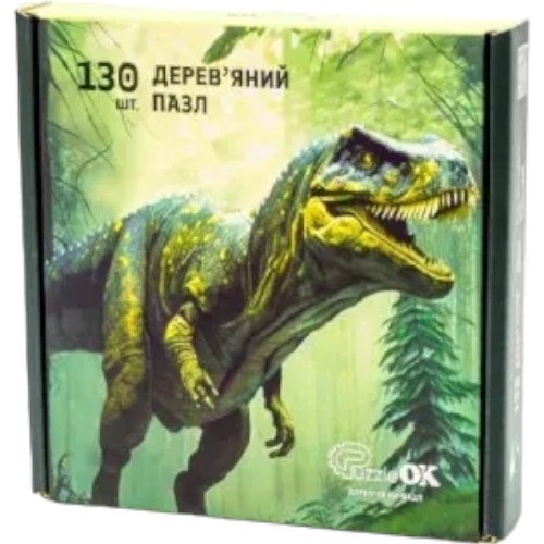 Деревянный пазл PuzzleOk Динозавр 130 элементов - фото 1