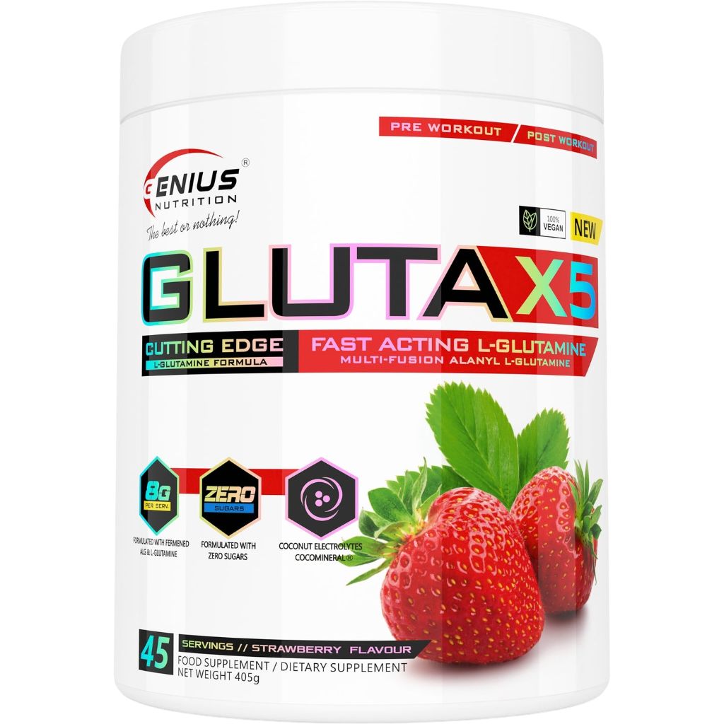 Аминокислота Genius Nutrition Gluta-X5 Клубника 405 г - фото 1